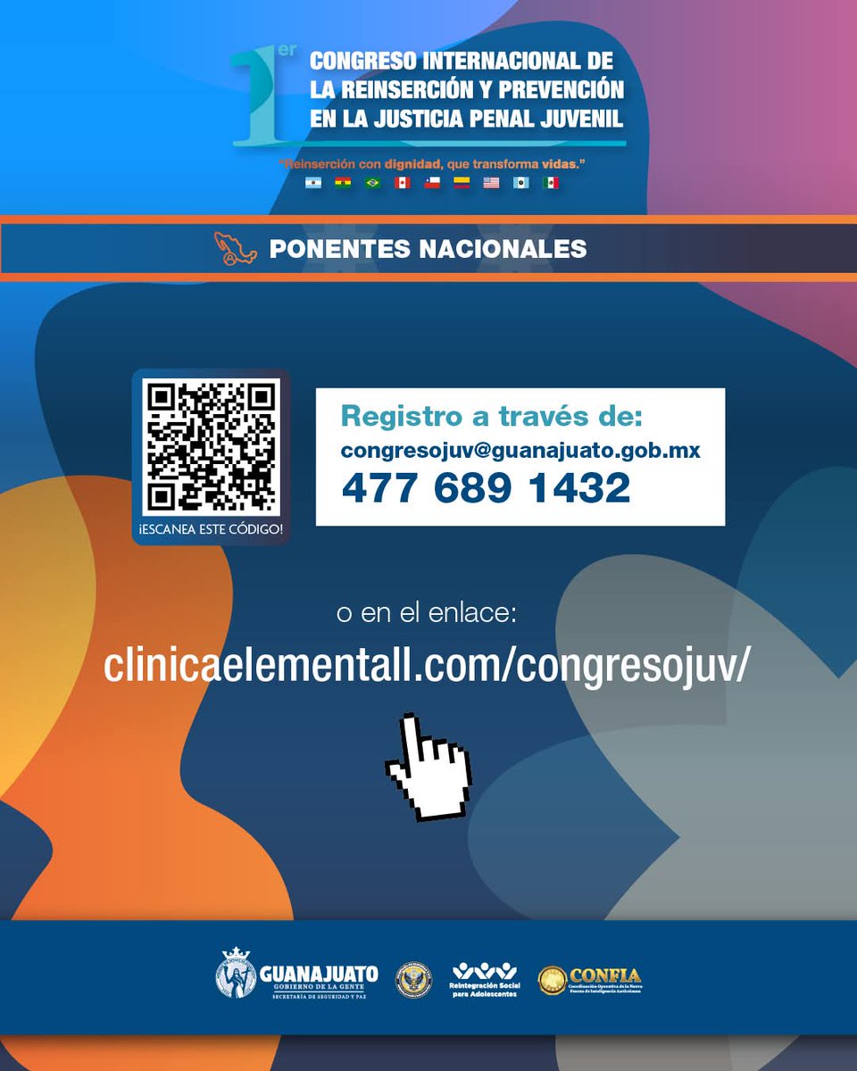 🇲🇽🇨🇦🇧🇷🇦🇷 Voces de 9 países en #Guanajuato por la Justicia Juvenil. 🇺🇸🇨🇴🇧🇴🇬🇹

​El 1er Congreso Internacional de la #Reinserción y #Prevención en la #Justicia #Penal #Juvenil reunirá a expertos de talla mundial para compartir experiencias y buenas prácticas.
