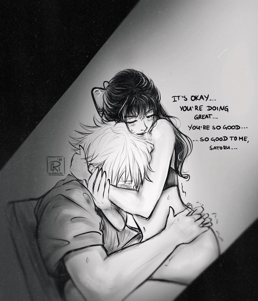ellari_art's tweet image. dark gjhm week - Day 2✨
- loss of virginity - gojo’s first experience 

#gojohime #satohime #jjk