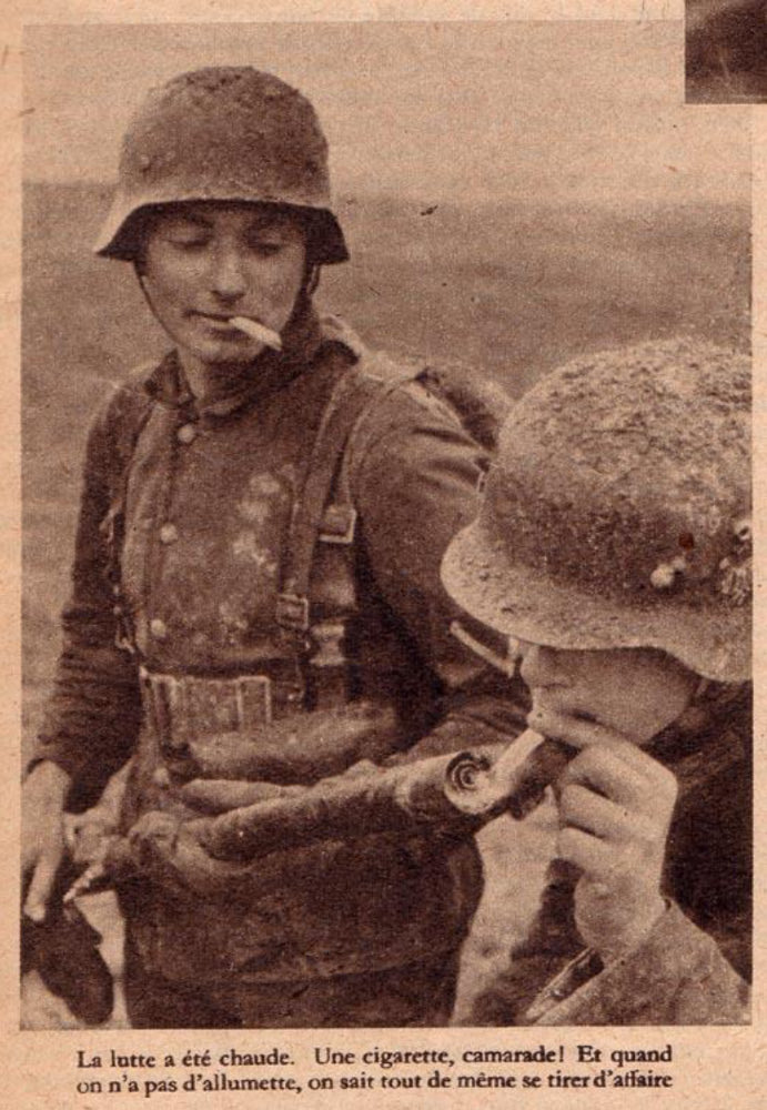 TRHLofficial's tweet image. The best I can do is a WWI photo of a German soldier lighting a cigarette with a flame thrower.