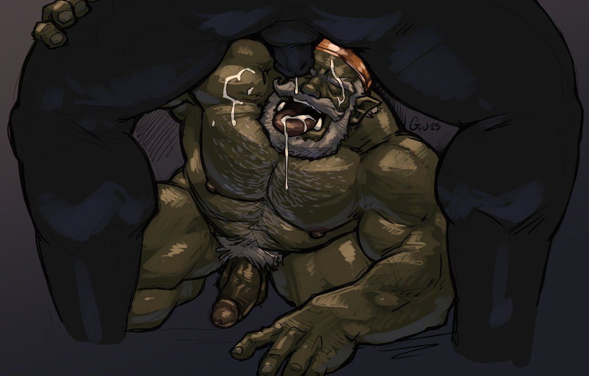 King Chivel wanted to try how it is to turn into orc for Orctober, but seems no matter what he turn into craving for all juicy cocks around him still persist ( Sketch blitz piece from <a href="/Captaingerbear/">Geremy Walker</a>  )