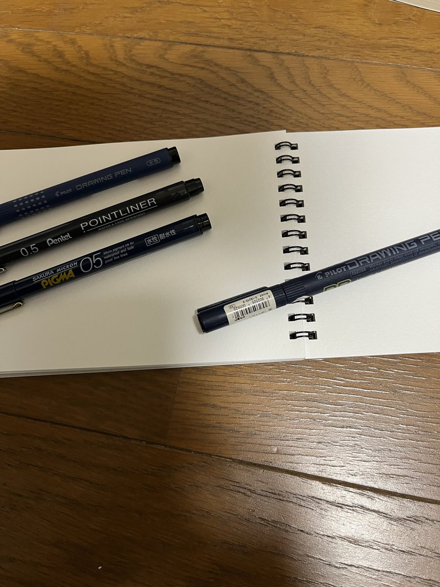 使用頻度は低いものの
10年以上使用したパイロットのDrawing Pen のインクがなくなってきた
サクラのPIGMAを買ってみたら
筆圧に耐えられなかったのか
購入2週間でペン先が割れた
ペンテルのPoint liner加えて
3社で比べてみようっと