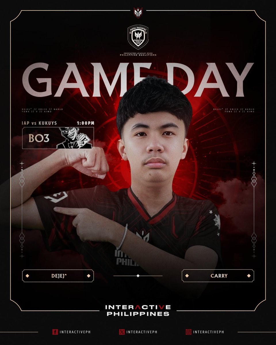 InteractivePH's tweet image. The Semi Finals against the Favourites!

🇵🇭IAP ⚔️ 🇵🇭KUKUYS  | 🕔1:00PM UTC +8

#IAPBeast #PredatorLeague #PhilippineQualifier