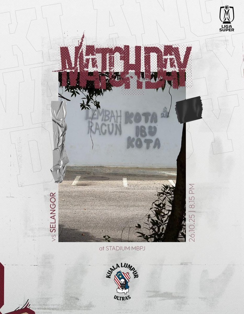 Derby means everything.
history, heart, and hate 🟥⬜️

#KLU #DROOGS #CITYBOYS #ANAKKOTA 
#SMKL #CITYSOUL #DARAHMARUAH #CENGKAMKEJAM #ULTRAVIOLENCE #VIDDYWELL #SAMPAIMATIKUALALUMPUR