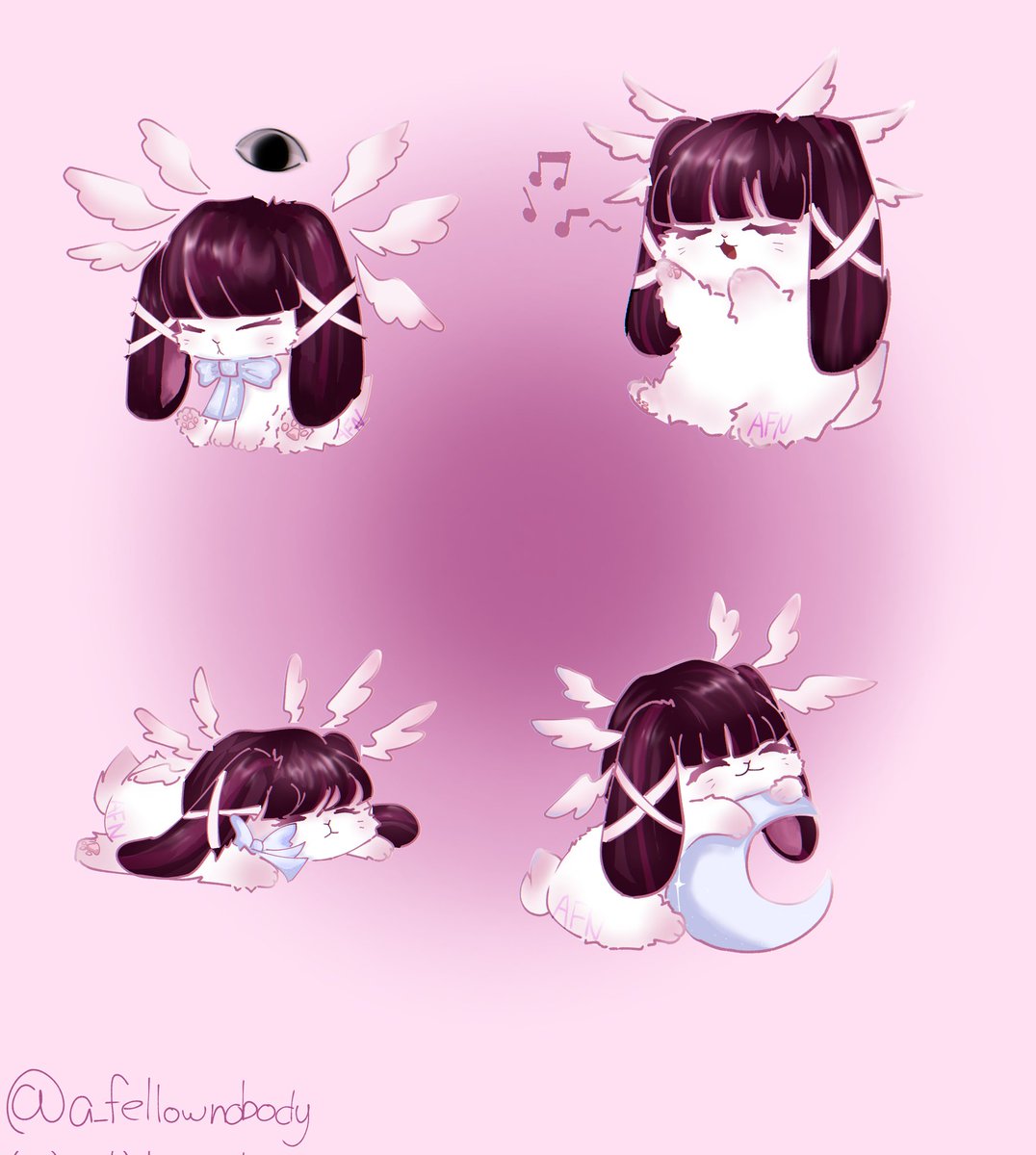 a_fellownobody's tweet image. #Columbina as a floofy bunny :D 
#GenshinImpact