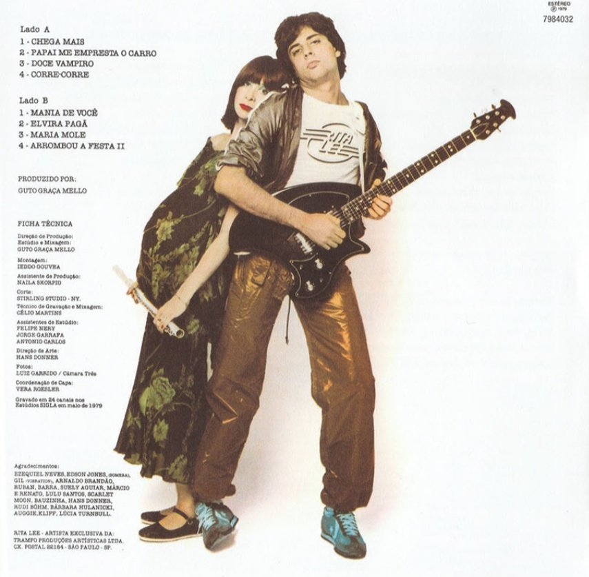 Rita e Roberto no ensaio fotográfico do LP "Mania de Você", em 1979