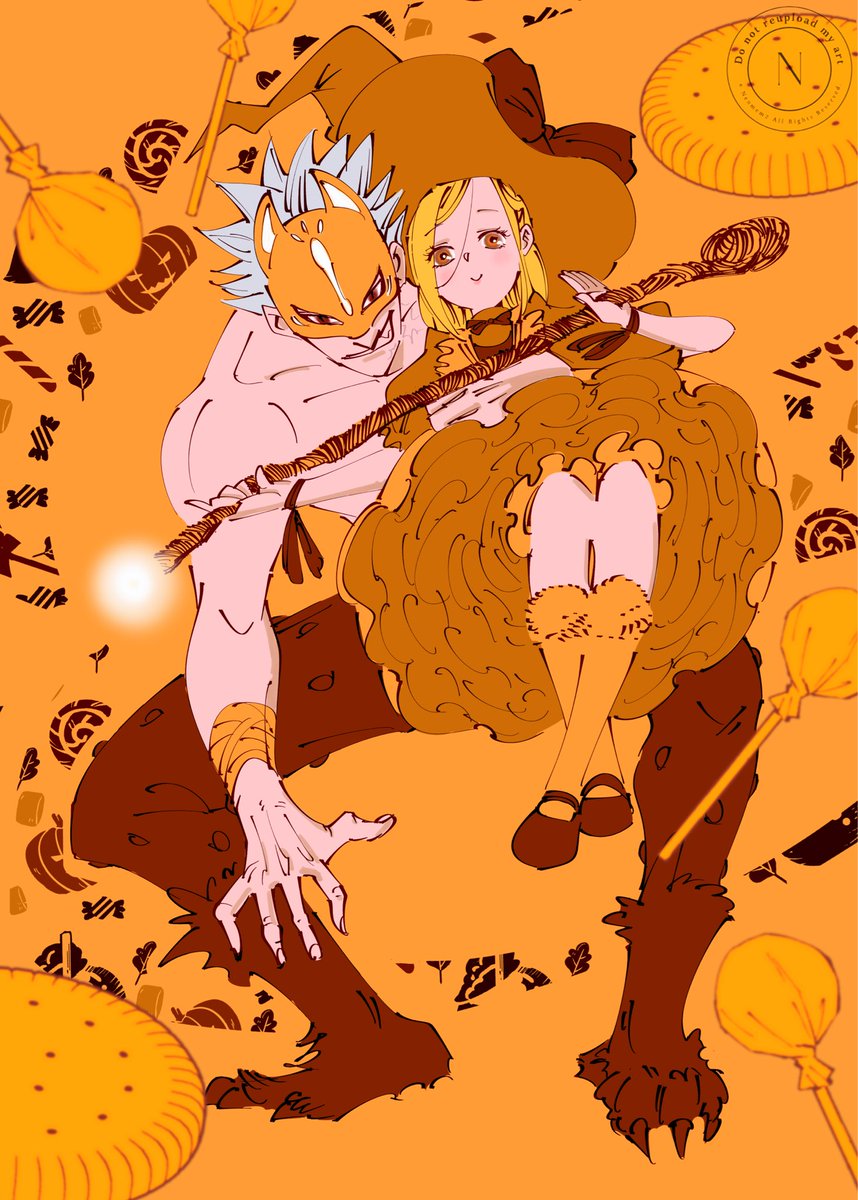 #七大罪黙騎士ハロウィンの宴2025
🎃バンさんとエレインちゃん🎃
差分も見て✨
狼(狐)男🐺とウィッチ🧹