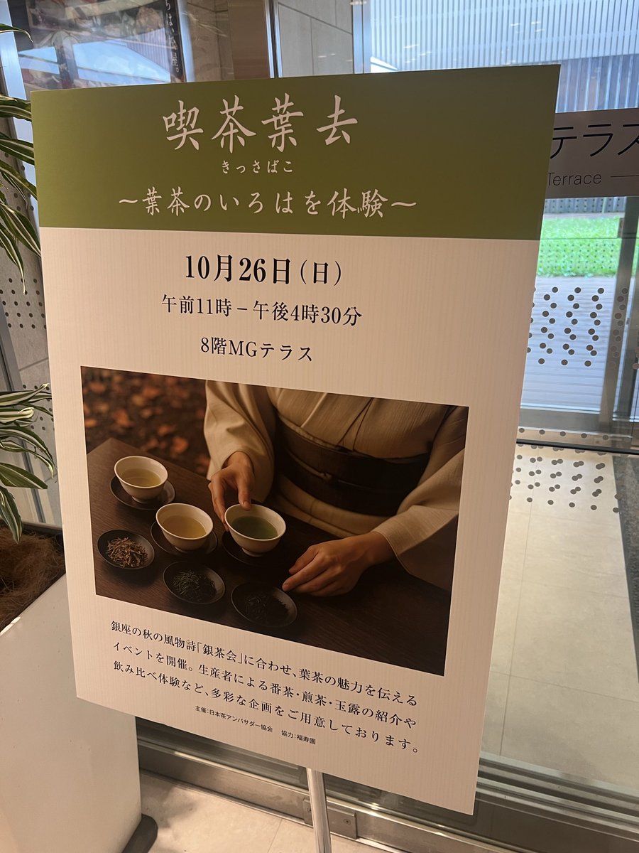 今日はお茶の仕事で松屋銀座のイベント参加してます！