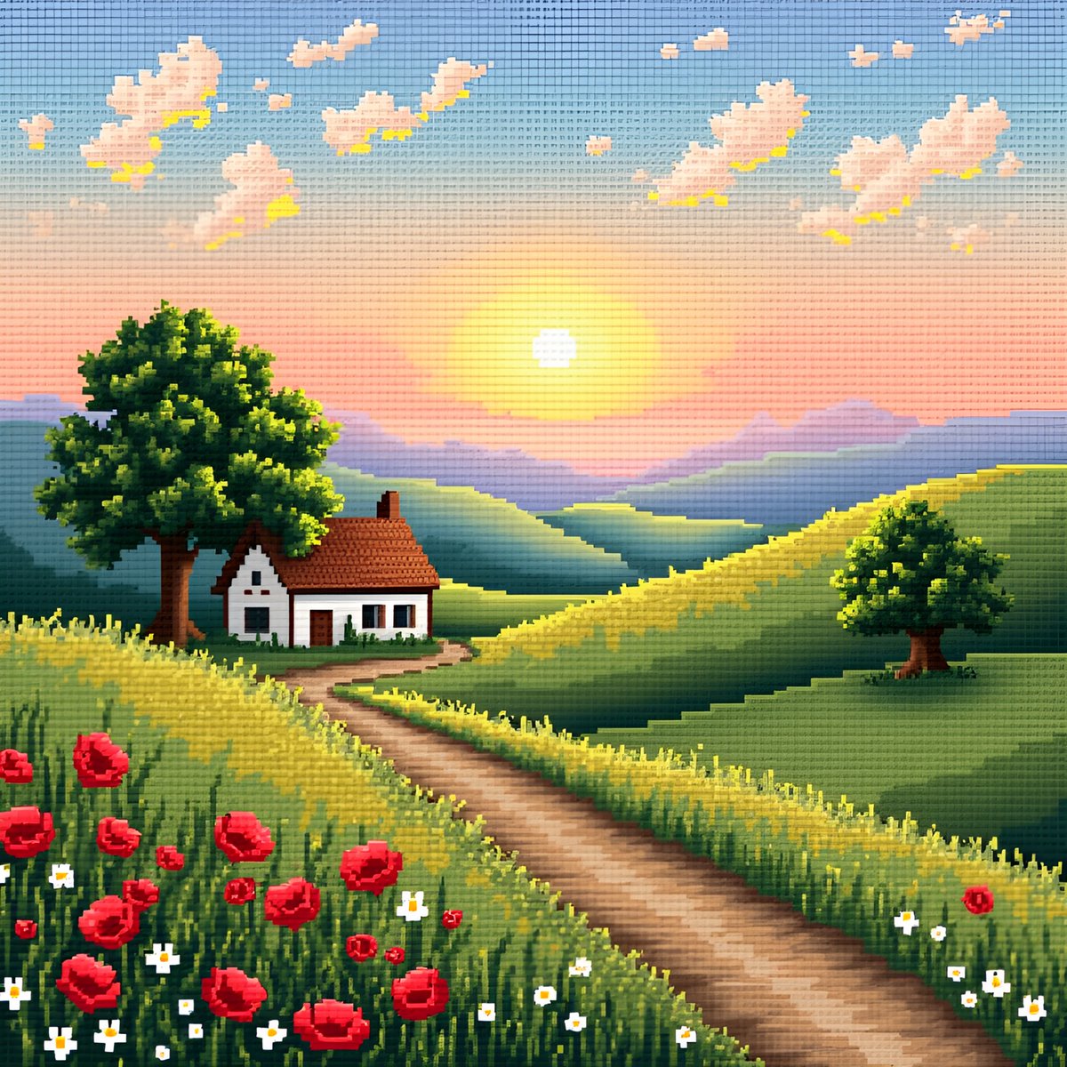 PromptSin's tweet image. Escape to serenity — embrace nature’s pixel-perfect beauty! 🌅🌸 
#DigitalLandscape #NatureVibes
