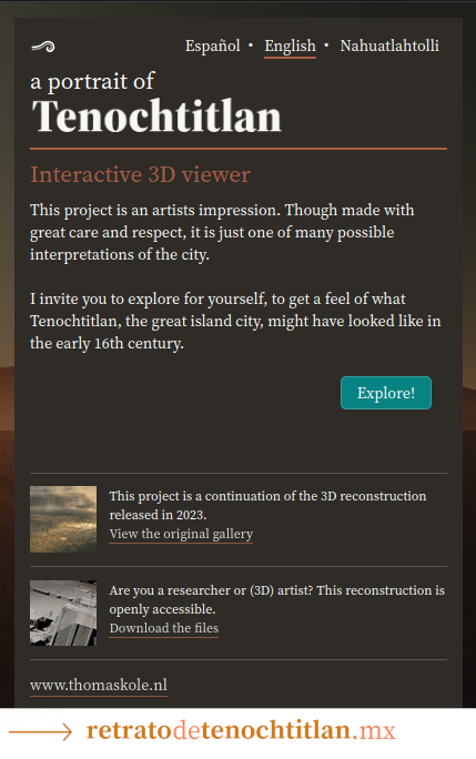 It lives! Check it out!
#tenochtitlan