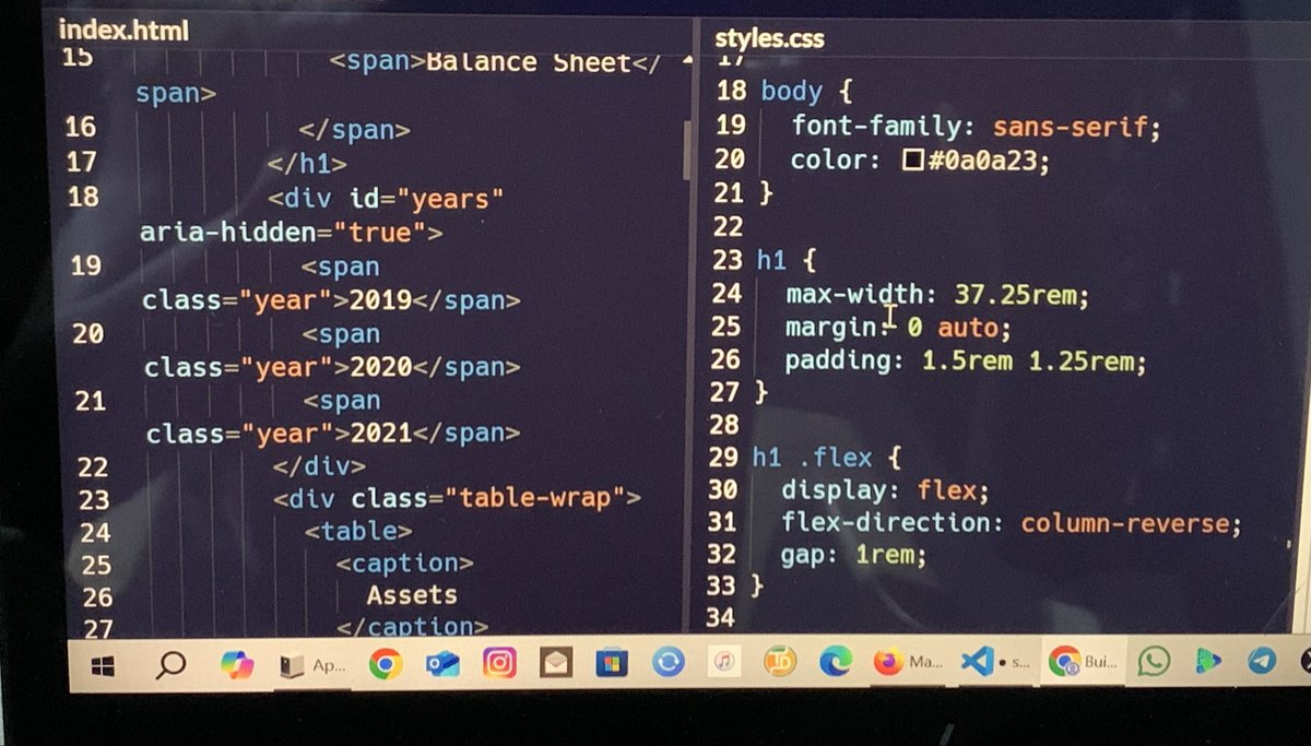 EmmanuelBuilds's tweet image. #CodeMoodDay10

Spent time learning CSS input attributes today.
Still wrapping my head around it, but progress is progress 💪

Built a simple Balance Sheet to practice what I’ve learnt.

#30DaysOfCode #WebDevelopment #CodingJourney