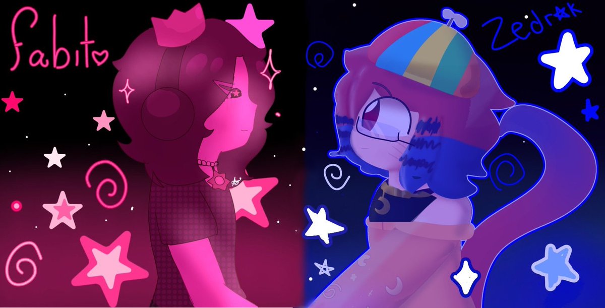 🩷"You live a long Time Catherine, and eternity without me"💙

ART COLLAB CON <a href="/Akikirawr/">Akira!☆</a> 
Para los amiguitos vtubers femboys