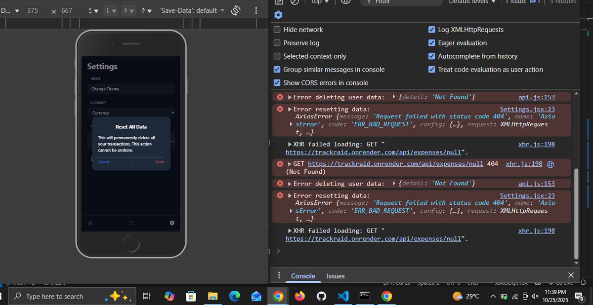 J_Tara_'s tweet image. Day 98 of #100DaysOfCode
Spent the whole day testing the API, and honestly, it’s been frustrating.
Got one endpoint working successfully though, the rest will have to wait till tomorrow.
#FrontendDev #React #APIs #BuildInPublic
