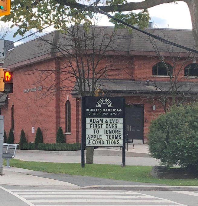 ThatEricAlper's tweet image. This synagogue sign in Toronto
