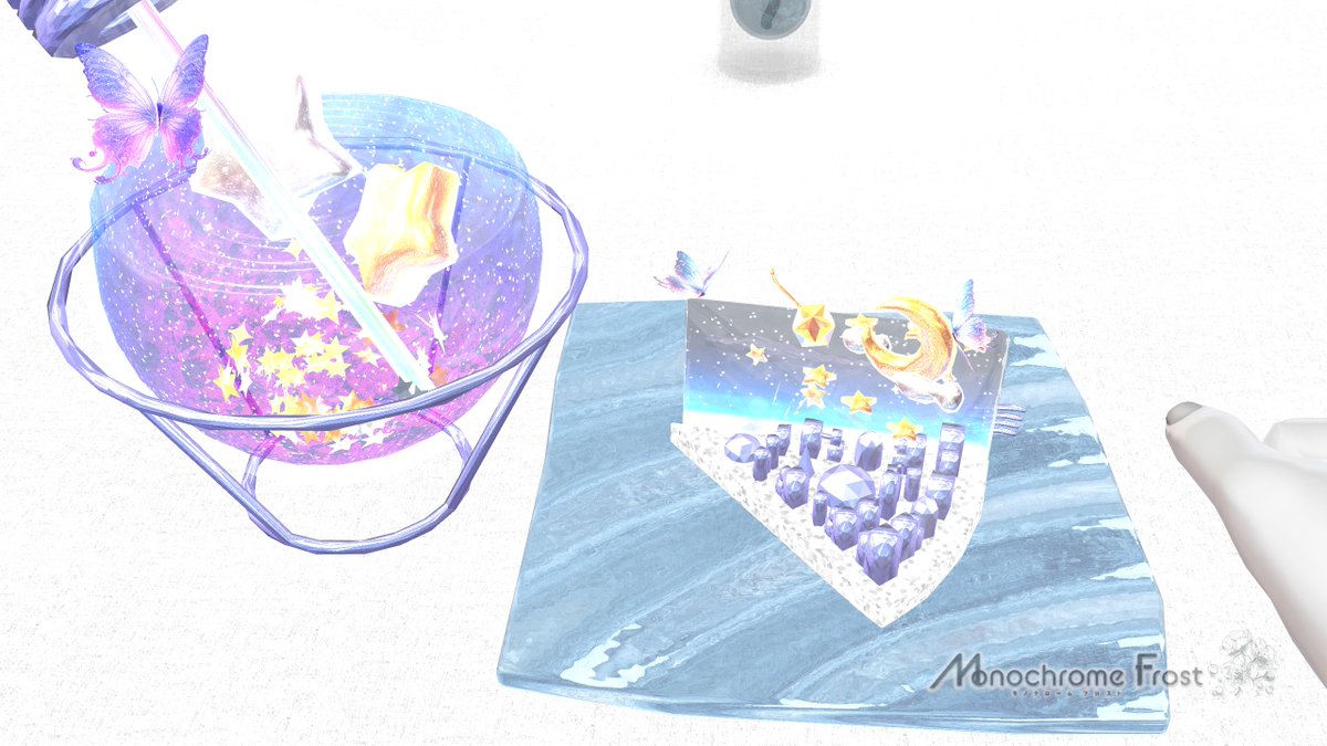 今回もMonochrome Frostに参加しました～いつ来ても世界観と雰囲気が好きなので毎回楽しみにしています。
透明感のあるワールドアセットがホント素敵。
#MF_Memory