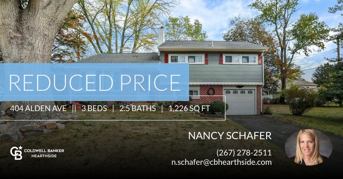 Nanschafer's tweet photo. This recently reduced home won't last long so don't wait to set up a showing! Reach out here or at (267) 278-2511 for more information!!

Do you have questions about buying a home or selling your current home? Let's talk. 

Nancy... https://t.co/0aJsNW2QtB https://t.co/MNxEpun8hw