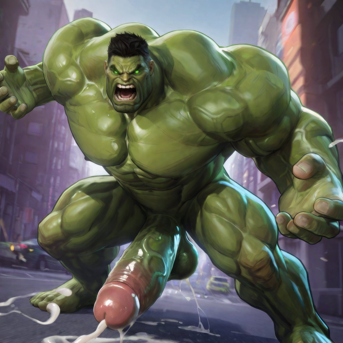 God, imagine hulking out in public, everything getting hot, feeling your muscles flexing and your heart rate rising. Knowing you won't be able to make it to an alleyway in time, everyone is looking at the grunting, growing BEAST. Then your clothes start to RIPPP! as you go green.