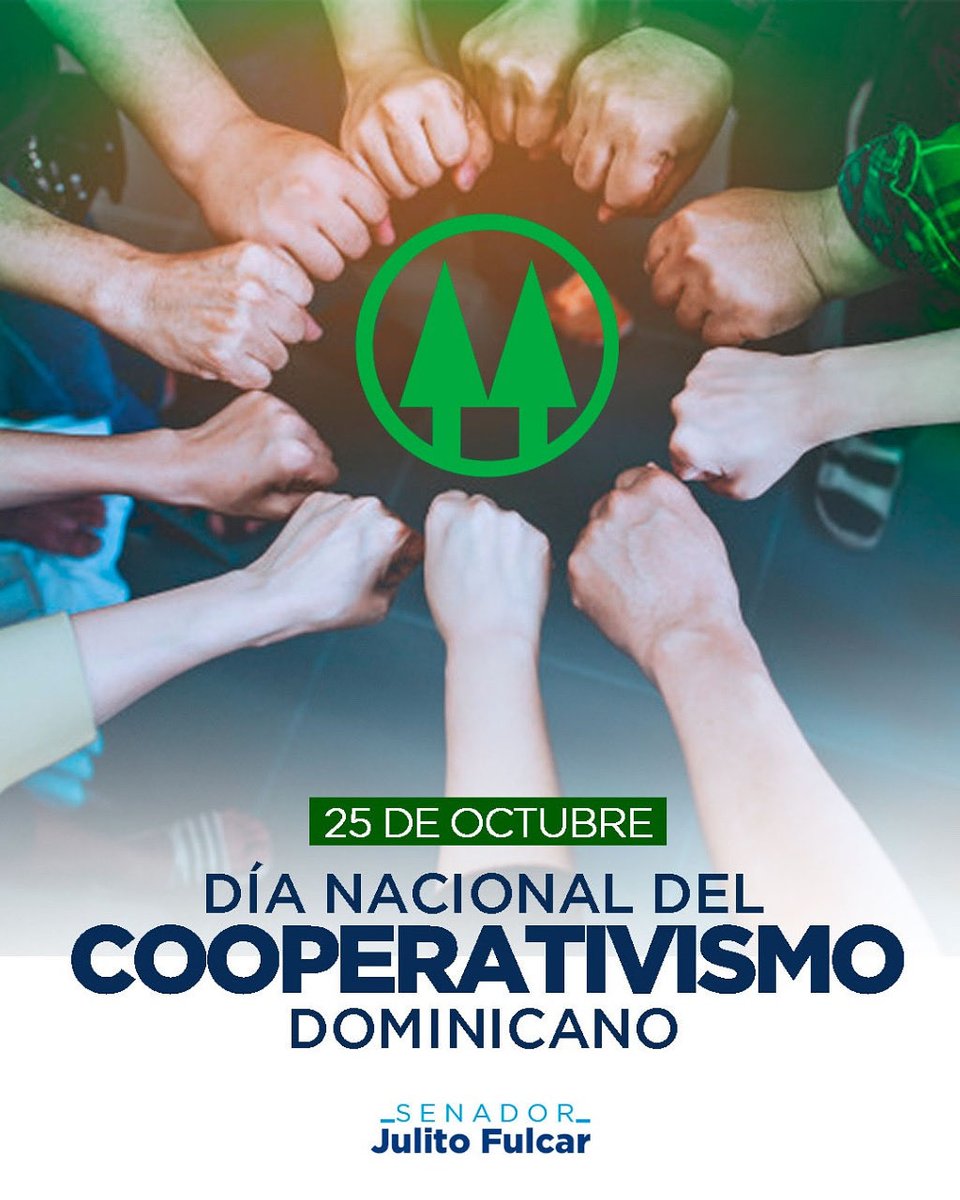 Celebramos el Día Nacional del Cooperativismo Dominicano, motor de transformación social y económica. 
Honramos a quienes, con solidaridad y compromiso, construyen un país más justo, inclusivo y humano.