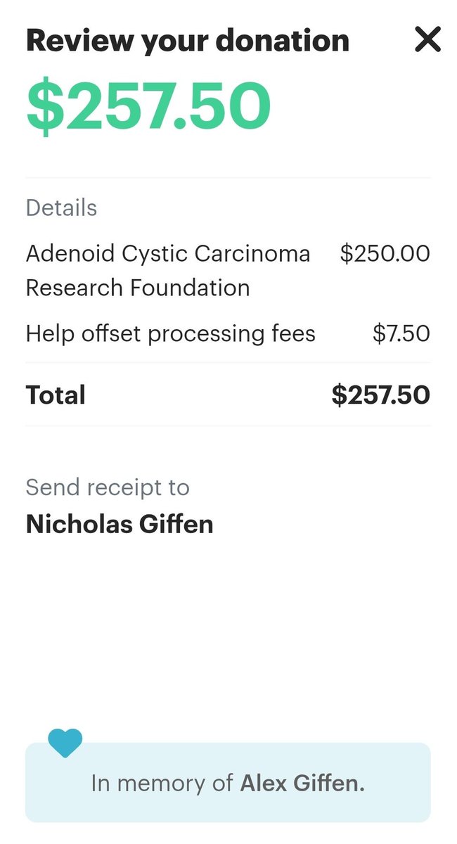 RotoDoc's tweet image. Today's the 6th anniversary of my brother @giffenaw's death

Celebrated today by donating to adenoid cystic carcinoma research: a super rare &amp;amp; deadly form of cancer he had

Alex was the best 💚

If I've helped you win, coonsider donating a few bucks to: accrf.org/donate