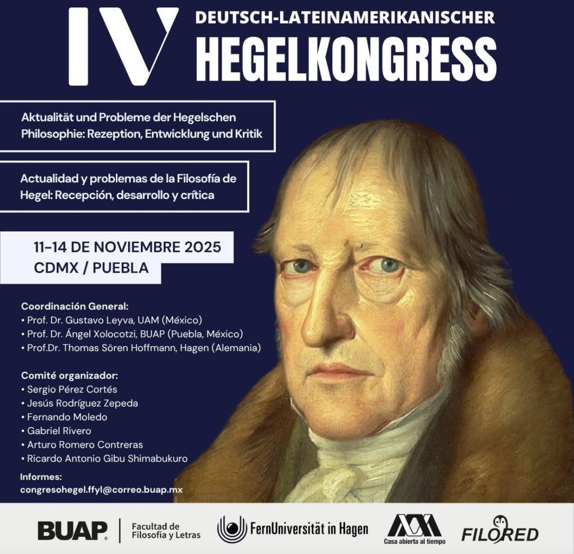 aufgehenderRest's tweet image. The German-Latin American Hegel Congress. @HegelianNews @ForHegel @hegelpd @Cpkp_Potsdam @theLPKS @WarwickPostKant @AntitesisH @EstHegelianos @hegelian @SEHegelianos