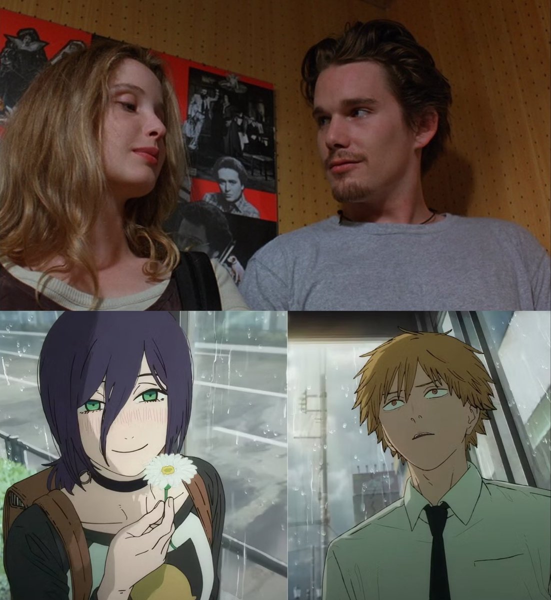 D_Kumii's tweet image. Tatsuki Fujimoto: &quot;Before Sunrise&quot; (1995) was one of the inspirations for the Reze Arc.