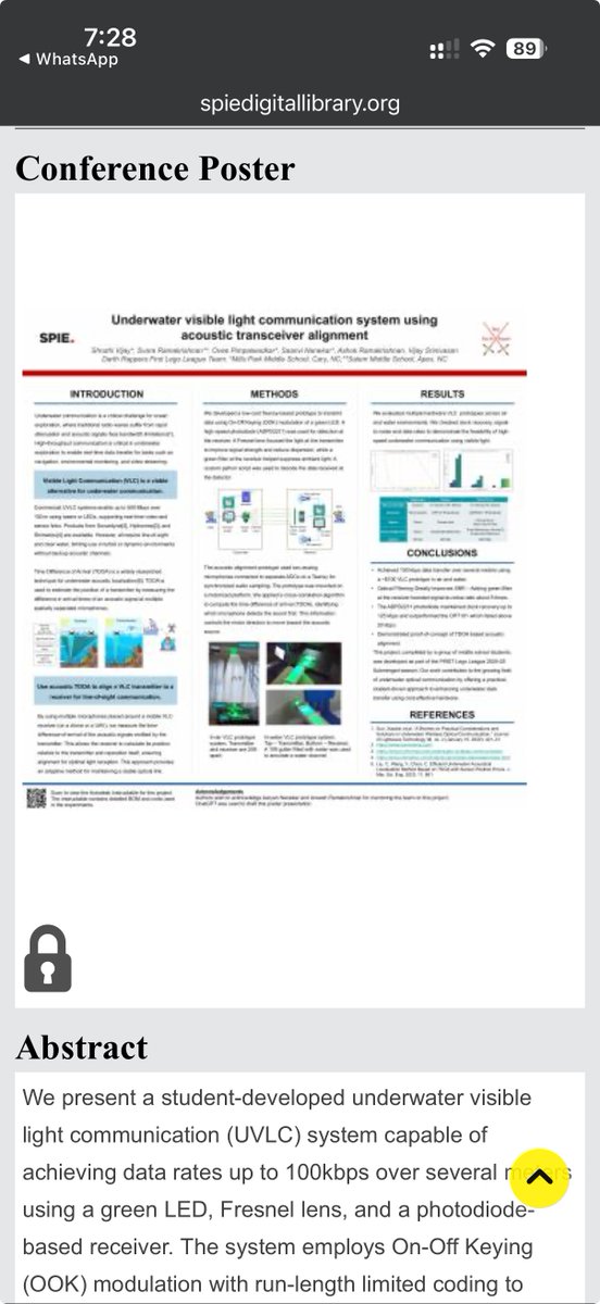 DarthRappers's tweet image. Beneath the blue where silence lies,
Light sends its message as it flies.
Our SPIE paper now proudly tells,
Of shining beams where data dwells.
#SPIE @FIRSTweets @firstlegoleague