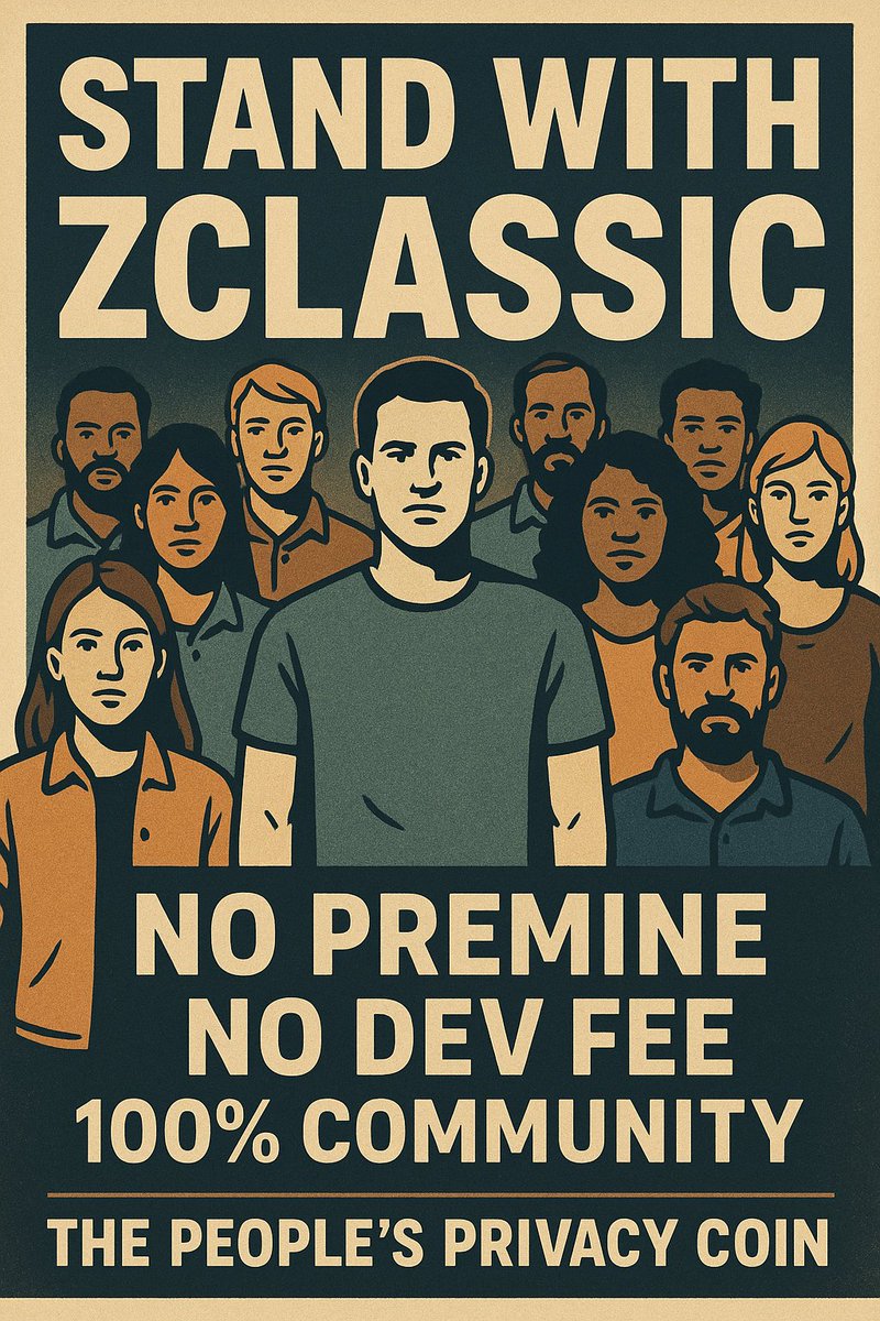 ZClassicOrg's tweet photo. Built for fairness. Running since 2016.
#Zclassic #Privacy #CryptoOG $ZCL $ZEN $ZEC https://t.co/PCavrhfqsz