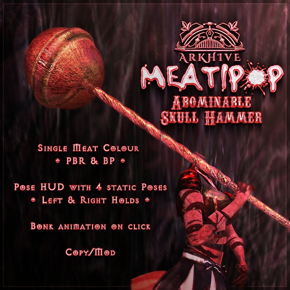 Do you like meat products? How about long meat products? What about a lollypop that is... meaty? Come grab yours at the Vae Victis booth in Carnival Nocturne, at Multiverse Fair!

Taxi: maps.secondlife.com/secondlife/Car…

Preview: flic.kr/p/2rBs2gt
prmfd.co/p/BYG1fxgO3pZ4