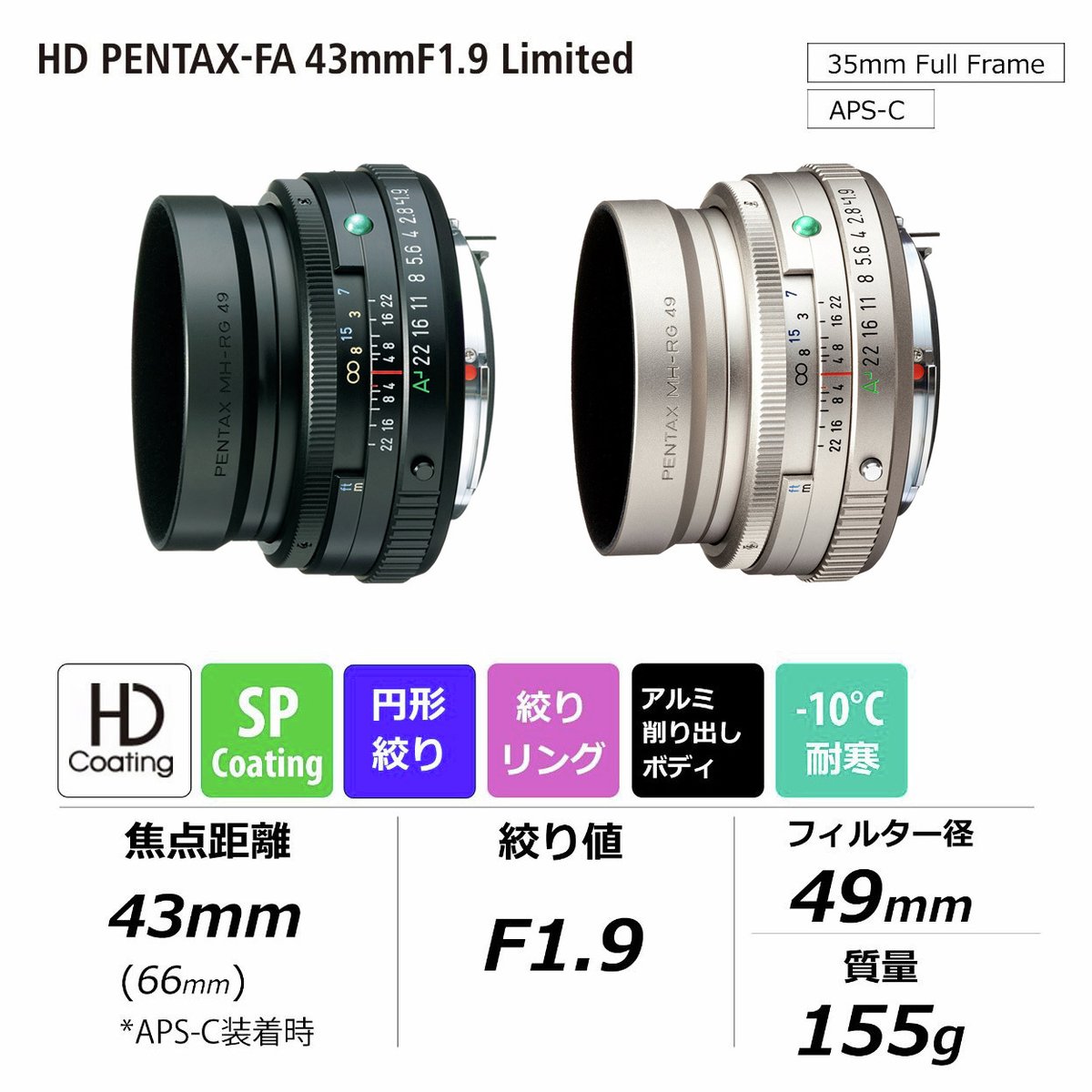 35mm f/2.6 レンズ 49mmフィルター対応　ペンタックス 楽天市場】【公式店】smc PENTAX-FA 50mmF1.4 Classic + SHOTEN