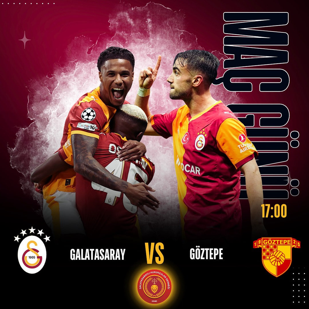 🏆Süper Lig 10. Hafta 
⚽️Göztepe 
⏰17.00
#GSvGÖZ 
Başarılar #Galatasaray