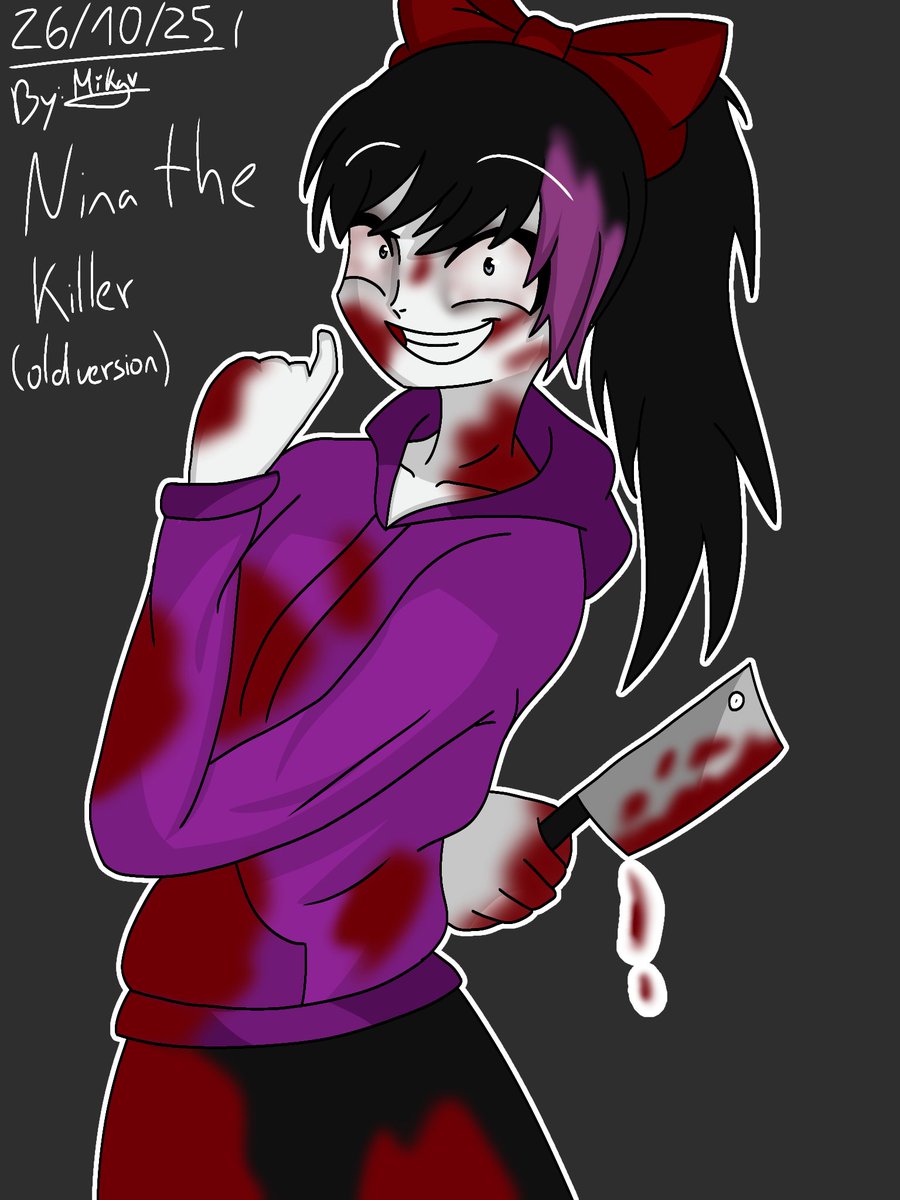 nina the killer!!! (the old version, she was my favorite creepypasta since i was a little kid, and jane to :3 ) #creepypasta #creepypastagirl #ninathekiller #fanart #draw #drawing