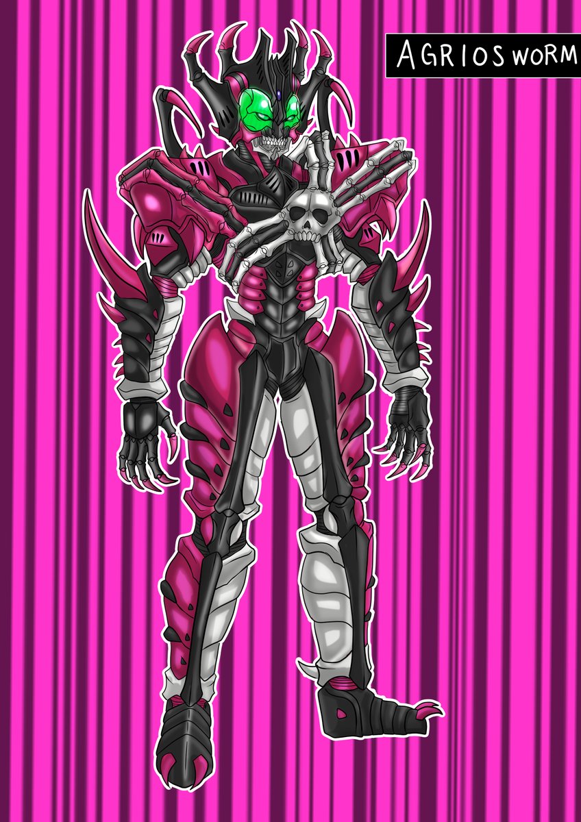 kabutoworm's tweet photo. ディケイドワーム（アグリオスワーム）
#仮面ライダーカブト 
#仮面ライダーディケイド 
＃オリジナル怪人 https://t.co/0OpIZrxA3J