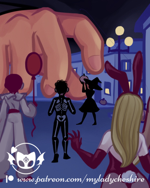 “What is this... Halloween...?” 
It's spooky time, so here's a throwback to last year's Halloween reward for my MasCookie and Cookie Plate tiers over Patreon ♥
Find the nude and HQ versions at patreon.com/c/MyLadyCheshi…

#sizetwitter #giantguy #malegiant #giant