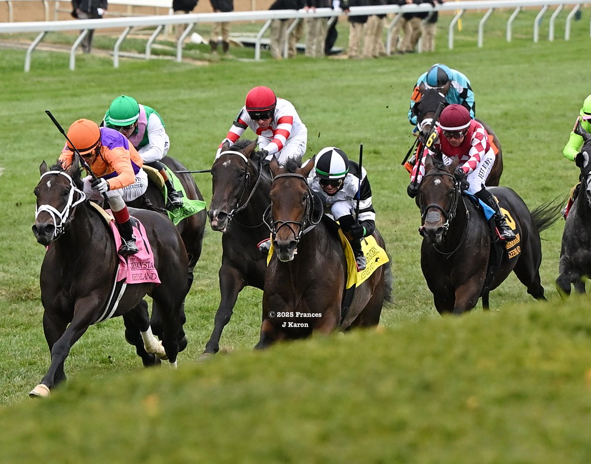 francesjkaron's tweet image. NOT

THIS

TIME

It's surely unprecedented for a sire to get a graded stk exacta, trifecta, &amp;amp; superfecta in a month, if not a lifetime. All this in a 17-day meet at KEE.

Troubleshooting (4) over Tenacious Leader (8) over Giocoso (white &amp;amp; red hoops on sleeves) over Dream On (6).