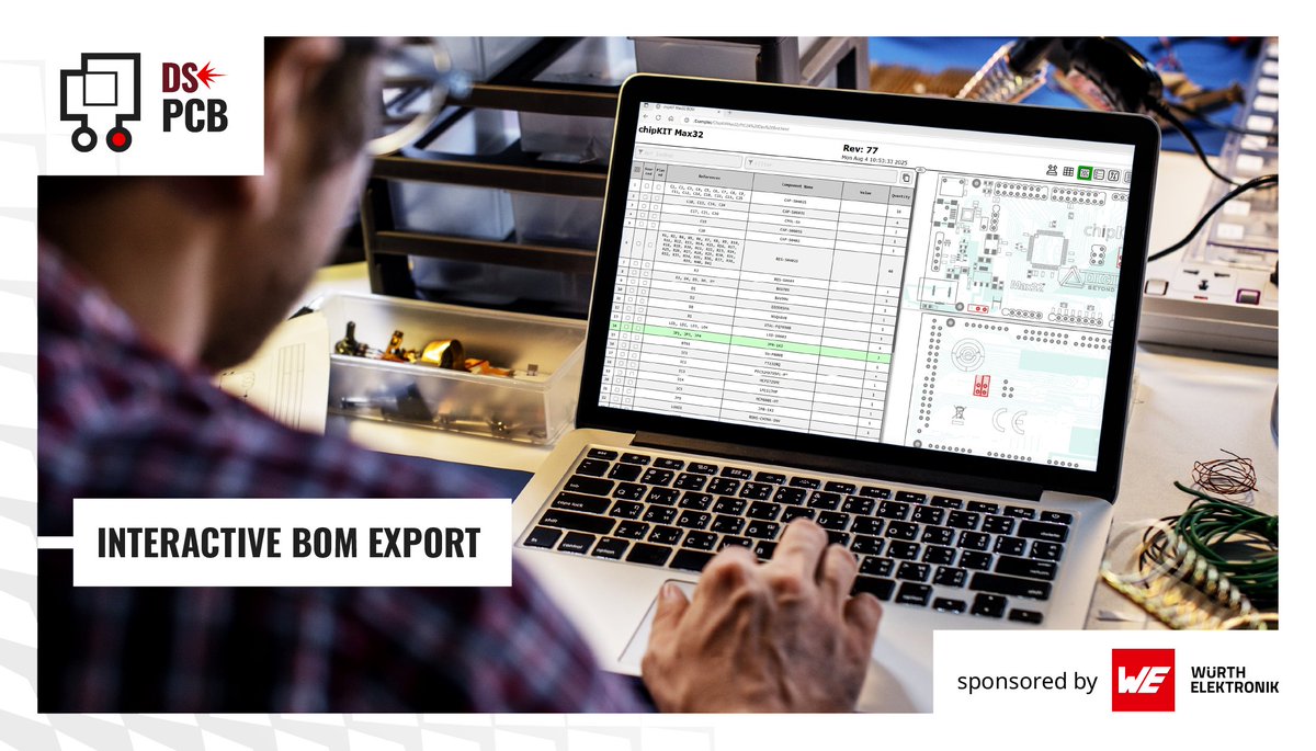 RSDesignSpark's tweet image. New in DesignSpark PCB V13: Interactive BOM Export links components directly to their PCB layout positions.

Streamline hand-soldered prototyping, reduce errors, and speed up builds.

Try it free for 7 days 👉 weare.rs/4obeoUQ

#PCBDesign #DesignSparkPCB #InteractiveBOM…