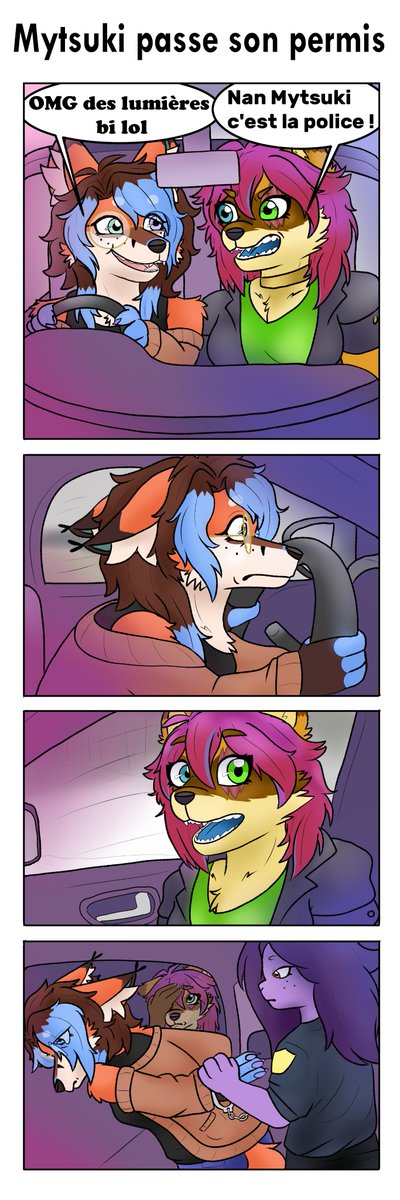 Smol&amp;Mytsu Adventures: Comic 1  
Mytsu passe son permis.. et sa se passe pas très bien..

#vtuberfr #vtuber #comic #smolmytsu #art #artistsontwitter
