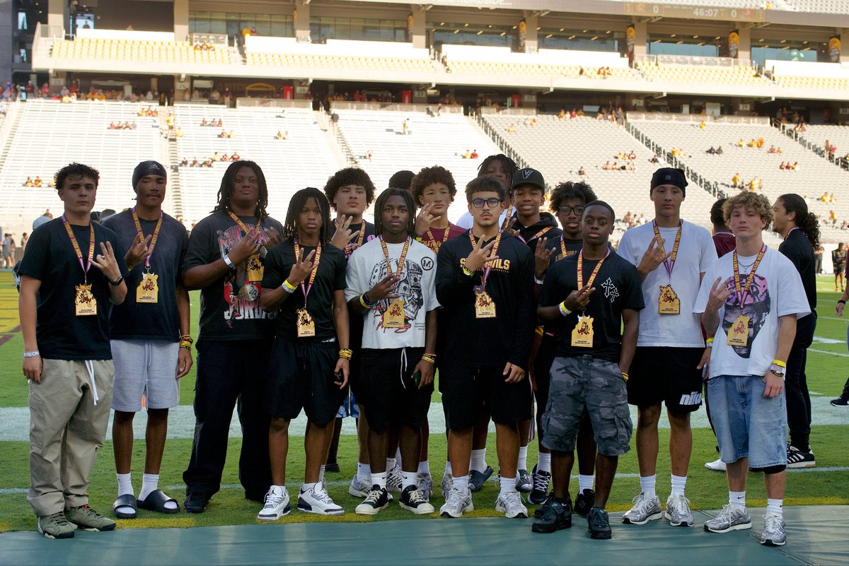 After a Big Win Friday night our Pride Players taking in the <a href="/ASUFootball/">Sun Devil Football</a> 🔱game tonight. 

Thank You <a href="/ASUFootball/">Sun Devil Football</a> for having us!! 
<a href="/CoachJonRoberts/">Coach Jon Roberts</a> 

#ROLLPR1DE 🦁 #AZREIGN
