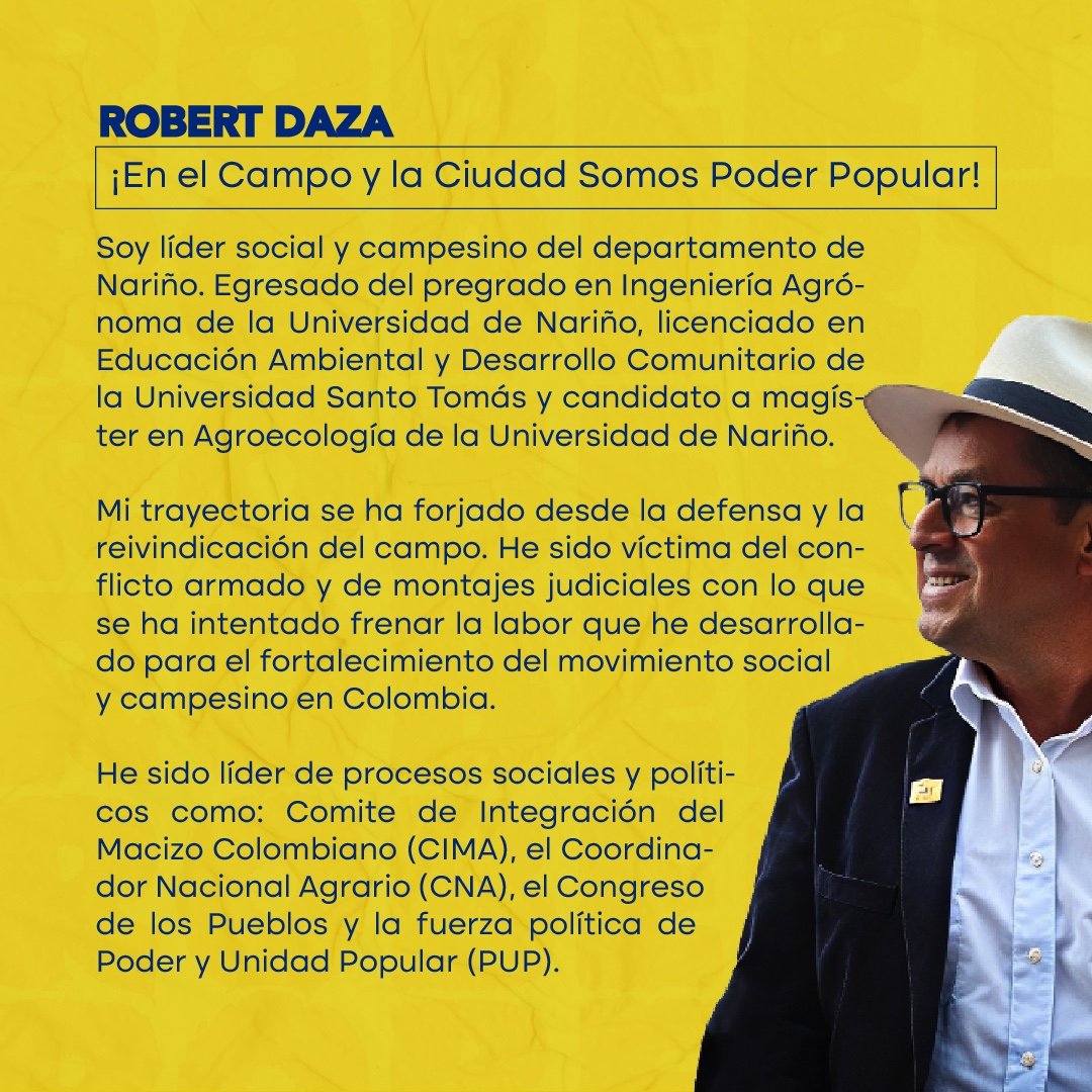 RobertDazaG's tweet photo. 🌱 Soy Robert Daza Guevara, hijo del departamento de #Nariño y llevo más de 30 años defendiendo el agua, la naturaleza y los derechos de las comunidades campesinas. https://t.co/av7gn5ybZk