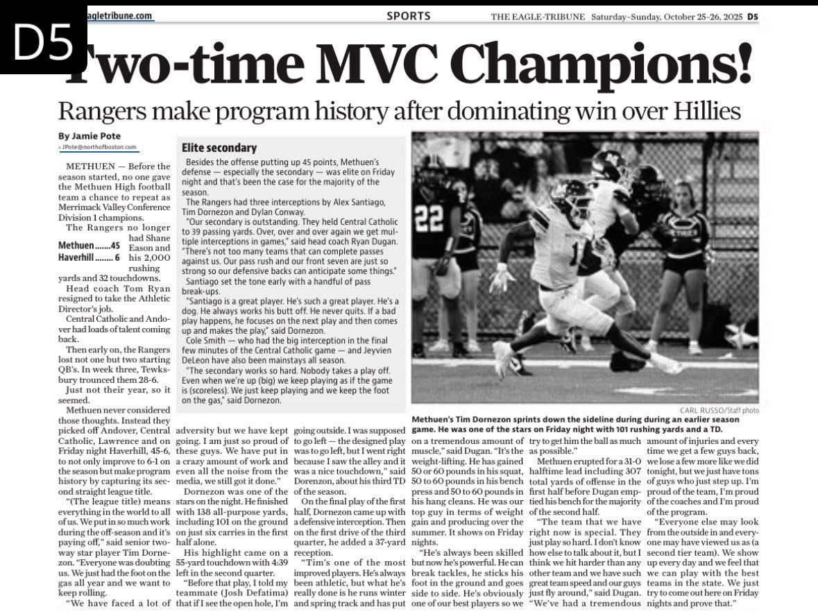 Methuen High School Football (@duganmethuen) on Twitter photo 