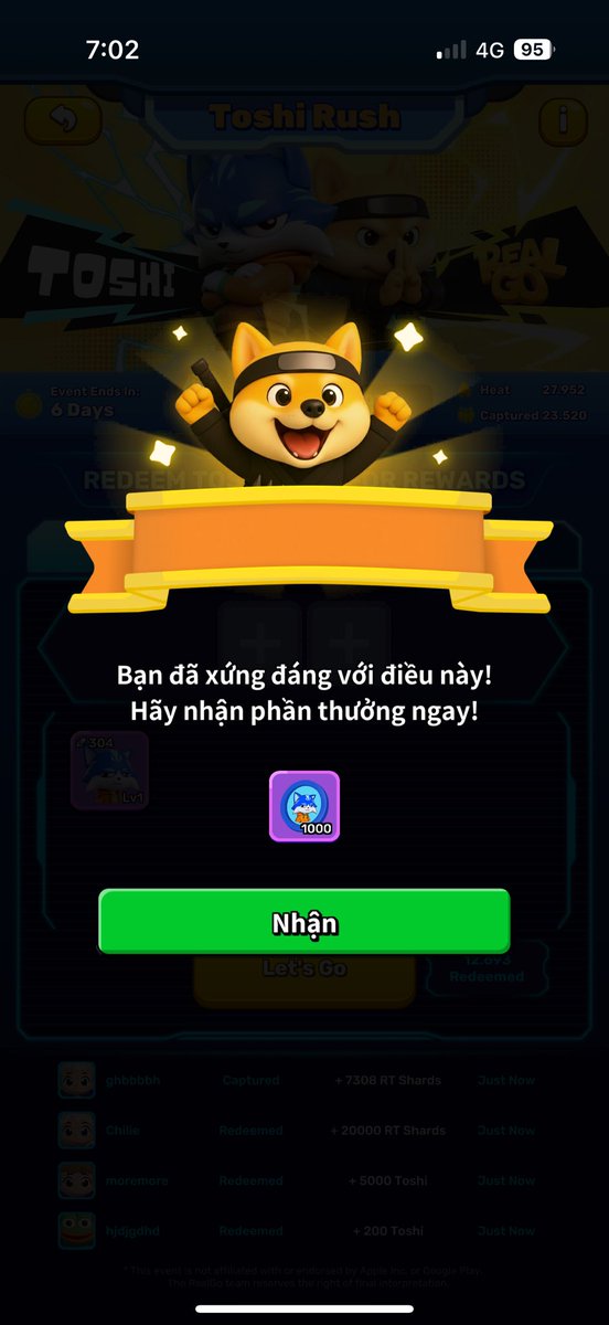 Day 2 . Anh em dậy sớm bắt meme nào 
Game <a href="/RealGoOfficial/">RealGo</a> đang chơi free nhé anh em 
realgo.game/invitation/QUD…

Đăng kí bằng gmail . Tải game về dt . Đăng nhập vào chơi