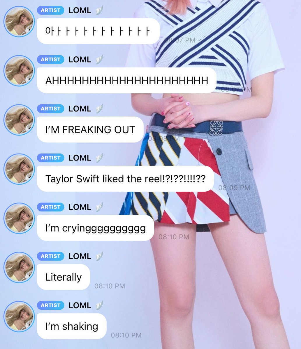 NMXXED's tweet image. OMG LILY GOT A TAYLOR SWIFT NOTICE AND SHE KNEW BEFORE I DID WTFF😭😭😭
She’s literally going crazy this her dream🥹🥹🥹