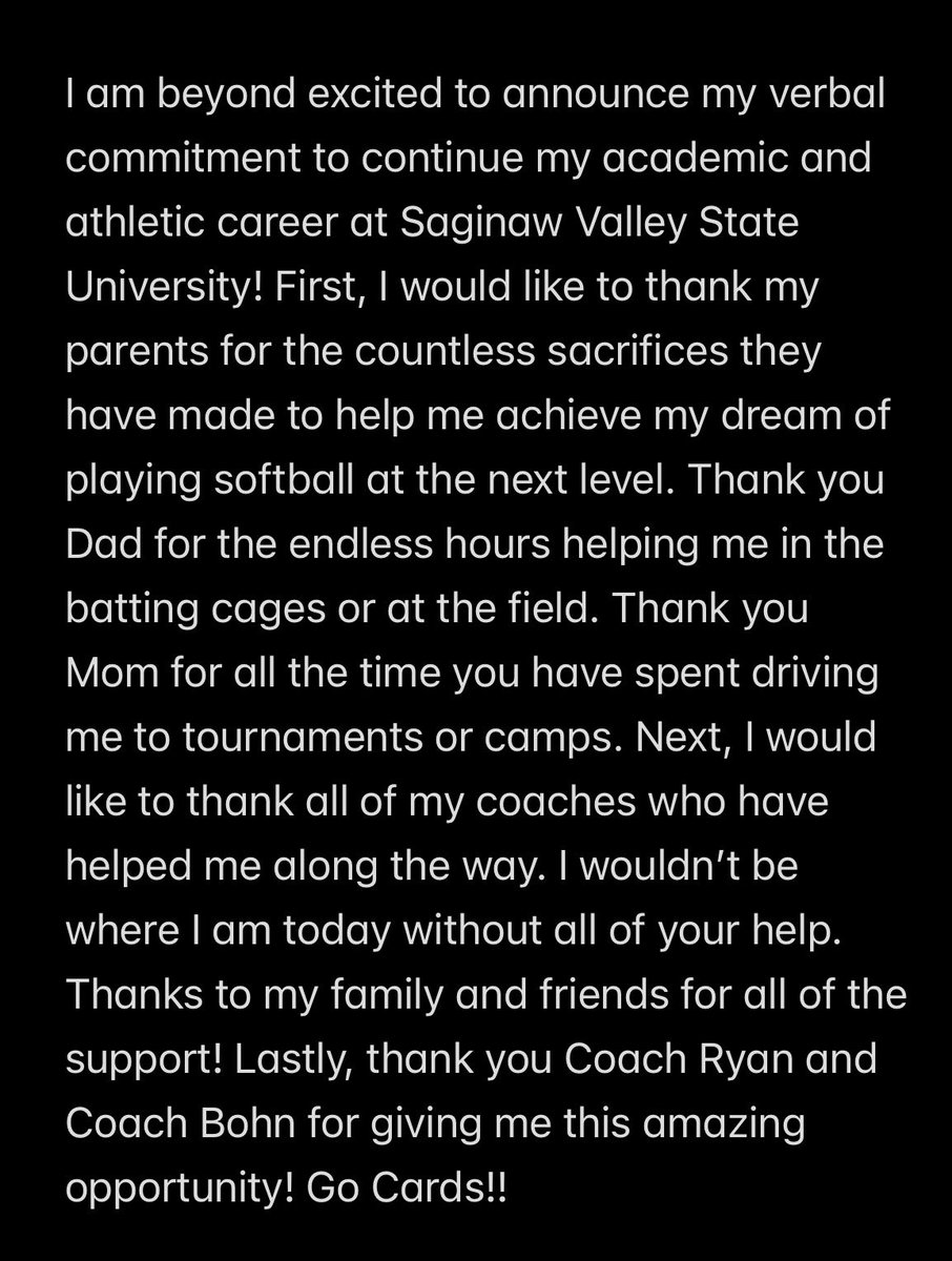 FischerBrooklyn's tweet photo. GO CARDS!! @svsu_ryan @SVSUsoftball @CollegeBDJocks https://t.co/uJpAXcacAV