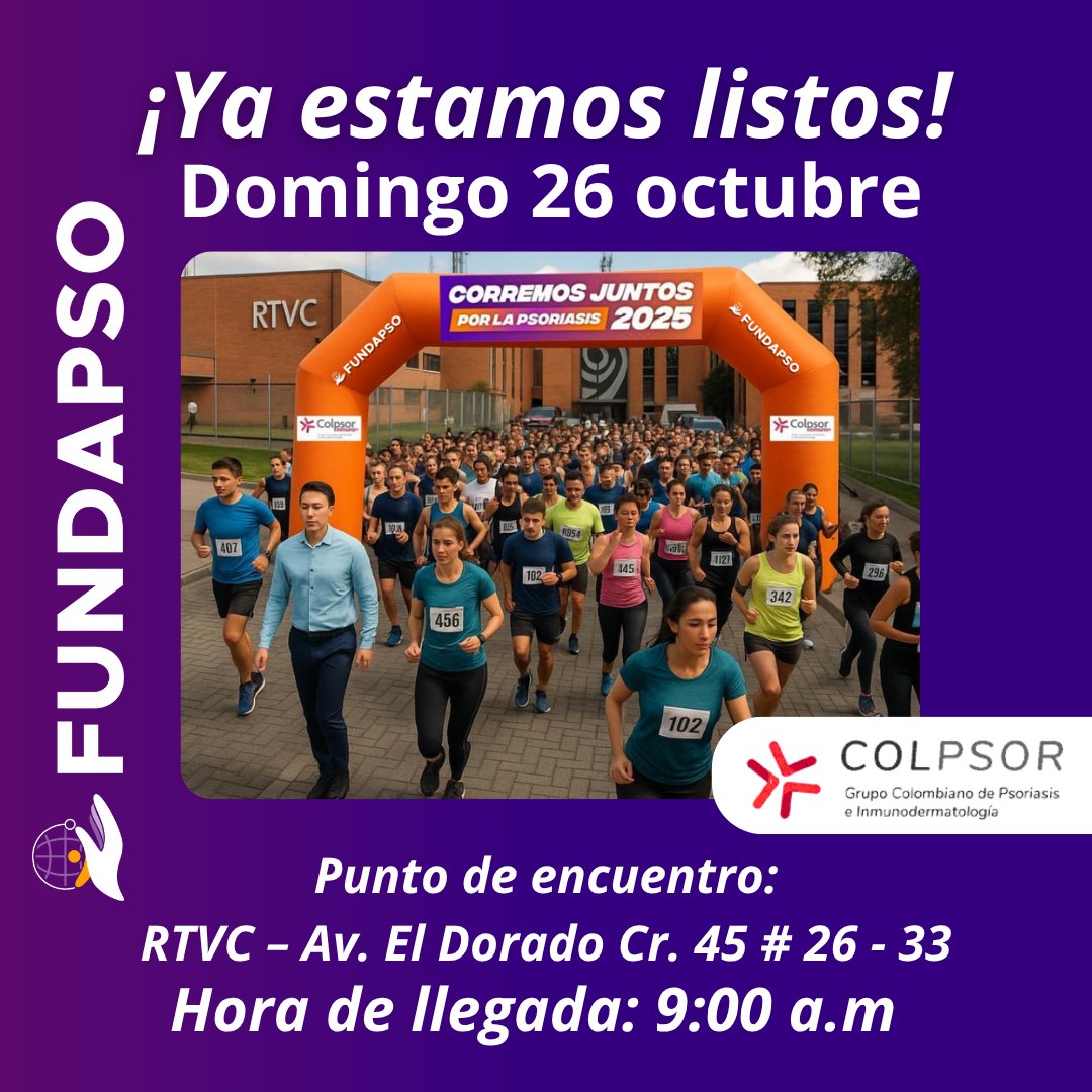 FUNDAPSO's tweet image. 📍 Punto de encuentro: RTVC – Av. El Dorado Cr. 45 # 26 - 33 Hora de llegada: 9:00 a.m. – Entrega de kits y calentamiento Hora de inicio del recorrido: 9:30 a.m.
🏁 Meta: Pluma Blanca Comunicación Estratégica – Cra. 16 No. 39A – 52 Distancia: 6 kilómetros (recorrido simbólico)