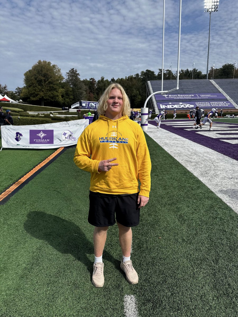 Had an awesome Game Day experience today with <a href="/Kyle_Jolly/">Coach Kyle Jolly</a>, <a href="/PaladinFootball/">Furman Football</a> <a href="/FurmanU/">Furman University</a> <a href="/Coopersanders34/">Cooper Sanders</a>. By far one of the best.   <a href="/OfficialWrenFB/">Wren Hurricane Football</a> <a href="/MrCoachFrate/">Anthony Frate</a> <a href="/CoachPerdomo/">Chris Perdomo</a>