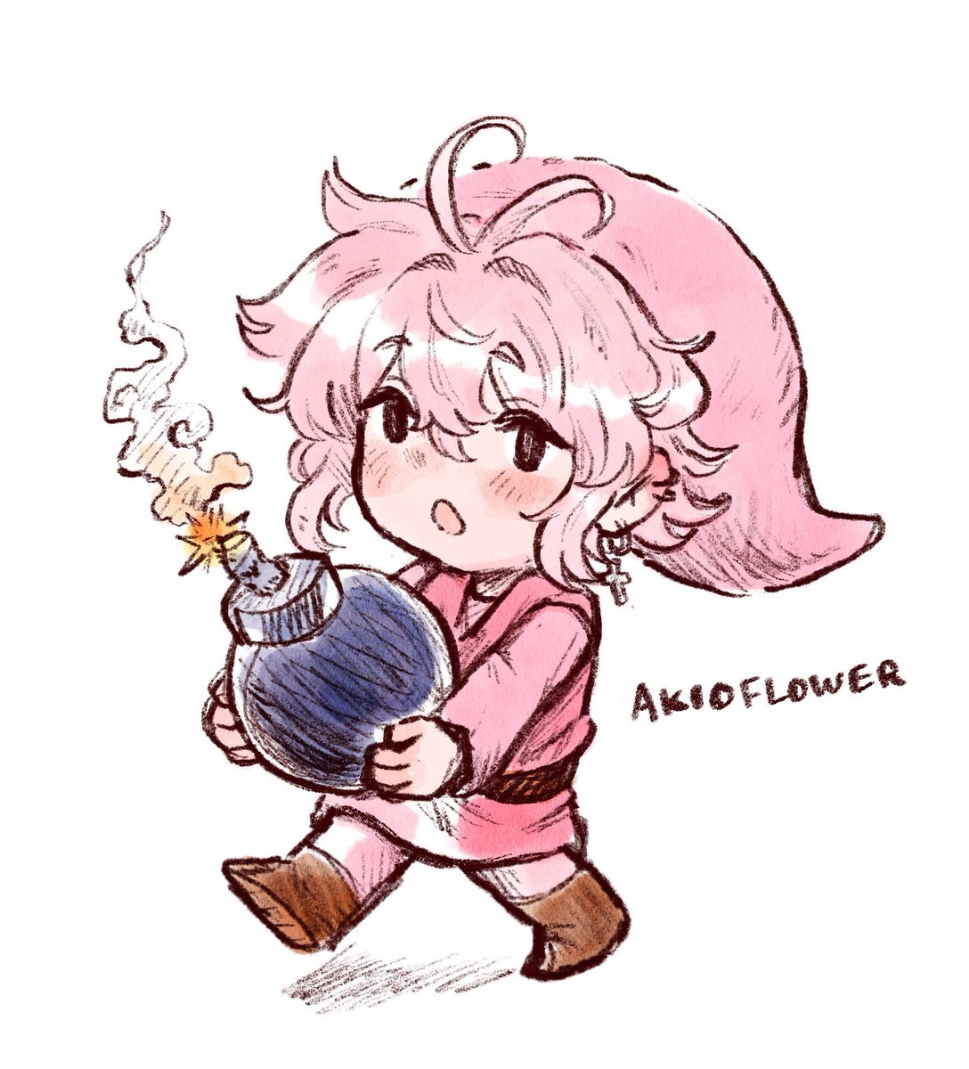 redbeanporri's tweet photo. Had to doodle @akioflower in a little Link outfit after he mentioned playing Zelda 4 Swords on the DSi https://t.co/Z3LRe9JjzD