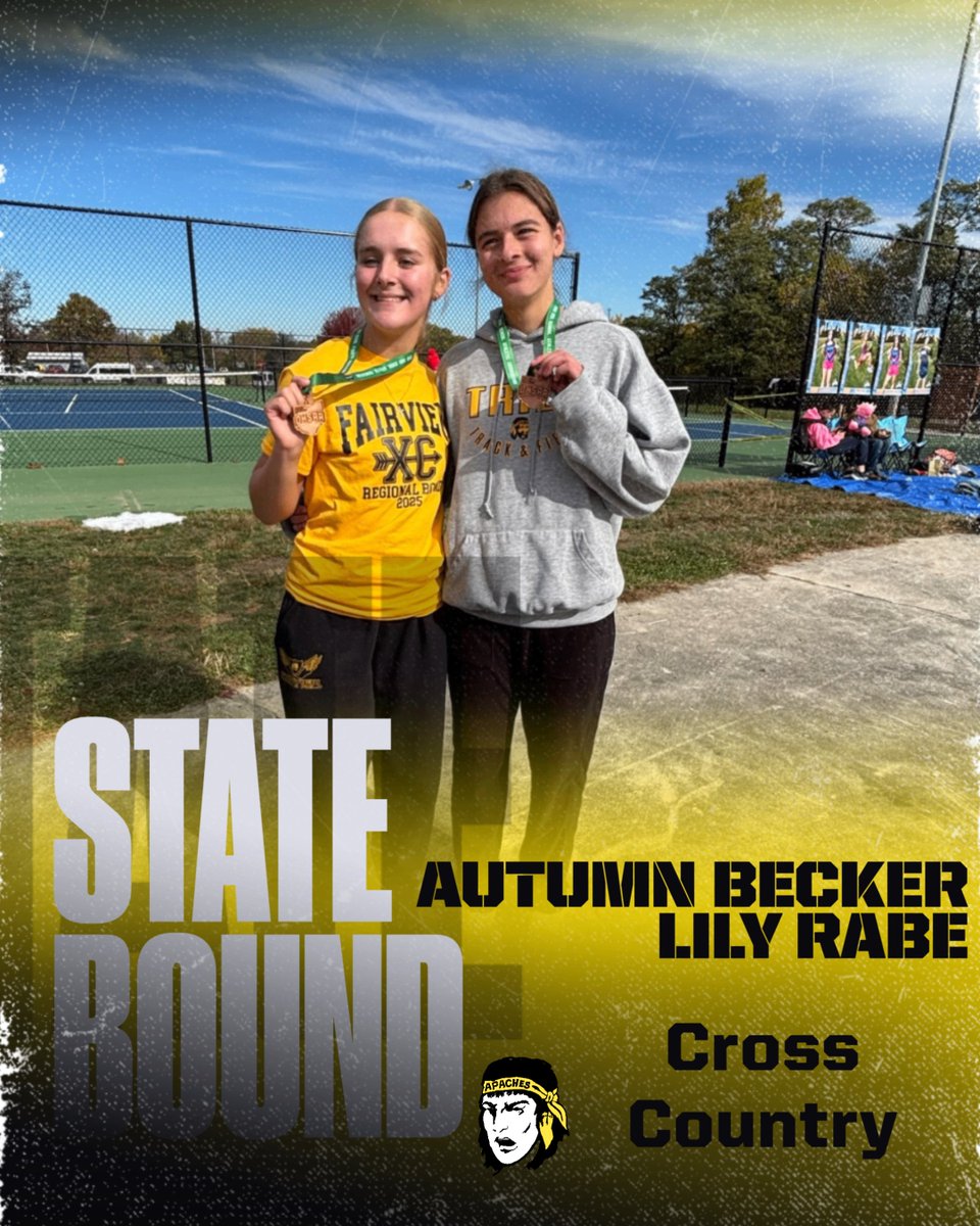 Congratulations to Autumn and Lily who both punched their tickets to run in the State Cross Country Meet next Saturday at Fortress Obetz at 10am! best of luck ladies!!