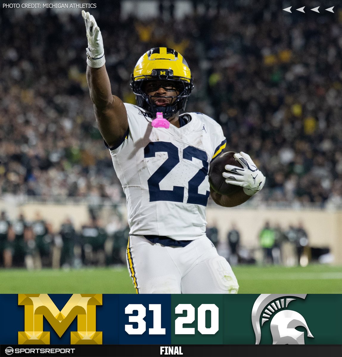 WOLVERINES WIN!!! Michigan dominates Michigan State on the road!!!