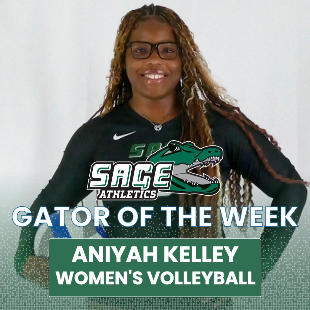 #RussellSageCollege Women's Volleyball senior Aniyah Kelley (Newcastle, Delaware) is one of the Gators of the Week.
She registered 35 kills, 2.50 per-set, on .333 hitting and nine total blocks across three matches.
#SageNation / #SageGators / 🐊🏐