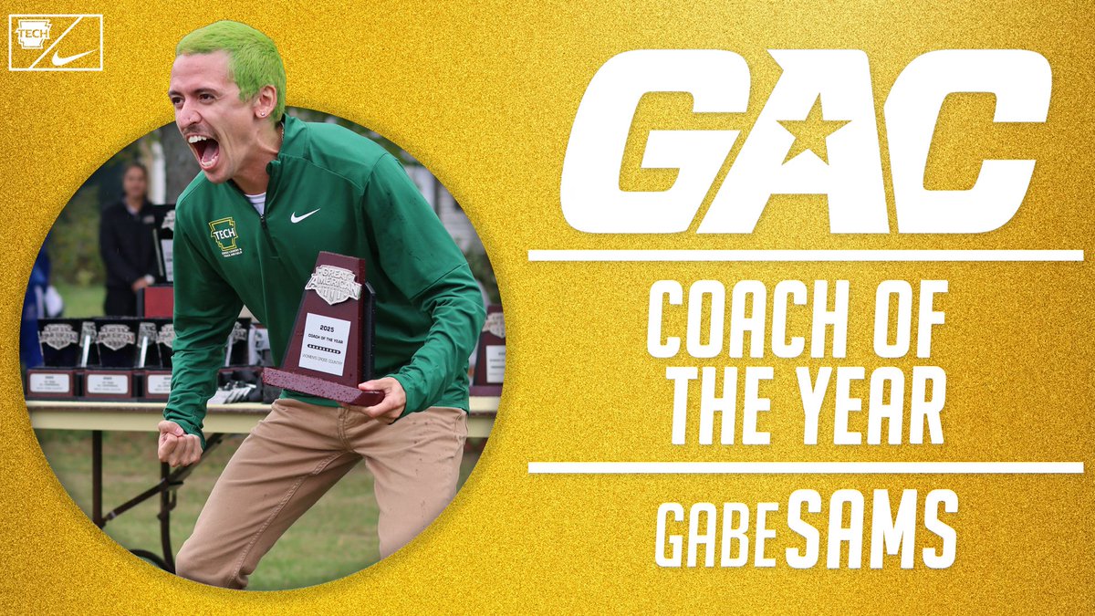 📢 How about our own green-headed head coach Gabe Sams getting named GAC Women's Cross Country Coach of the Year?! 😤

#FightOn