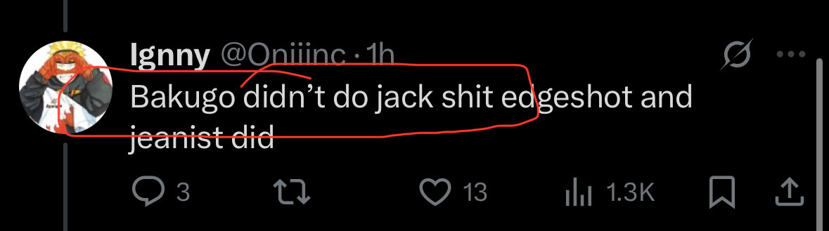 AlexA4546b's tweet photo. @Oniiinc @OneWhoPurifies @D2HaterReturn Remind me where I said it was only bakugo. I was simply correcting you. Also jeanist did literally nothing https://t.co/L32TUscvmp