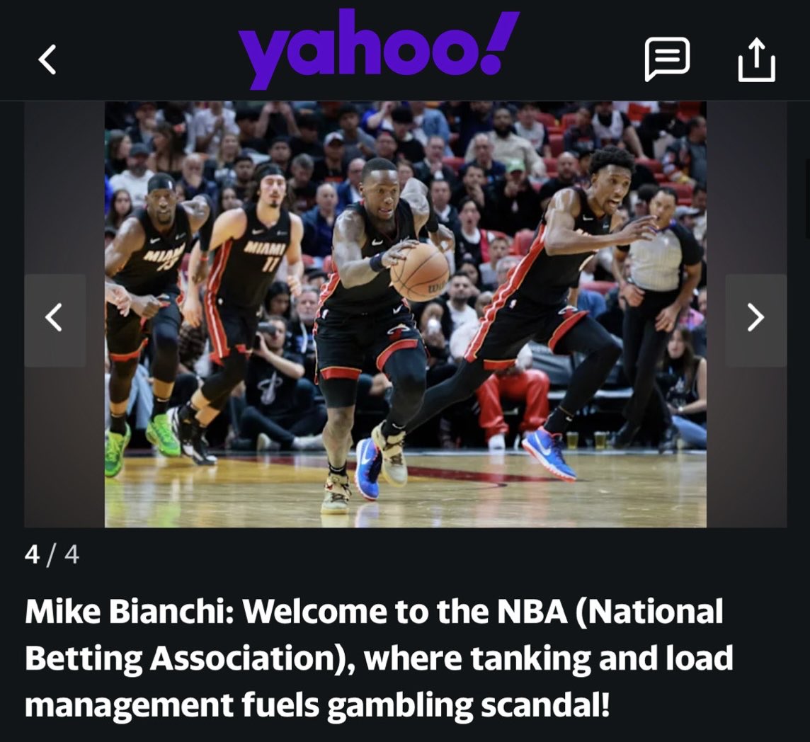 The media is officially calling the $NBA scandal the “National Betting Association” 

This is massive news for $NBA

sports.yahoo.com/article/mike-b…